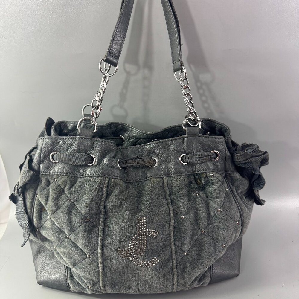 RARE Juicy Couture Y2K Quilted Velvet Daydreamer Tote Bag